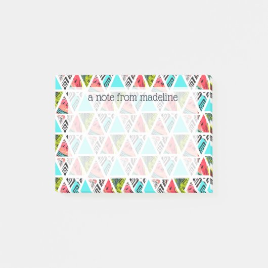 Kleurrijk Abstract tropisch patroon Post-it® Notes (Voorkant)
