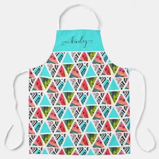 Kleurrijk Abstract tropisch patroon Schort (Voorkant)