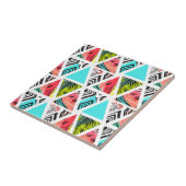 Kleurrijk Abstract tropisch patroon Tegeltje (Zijkant)