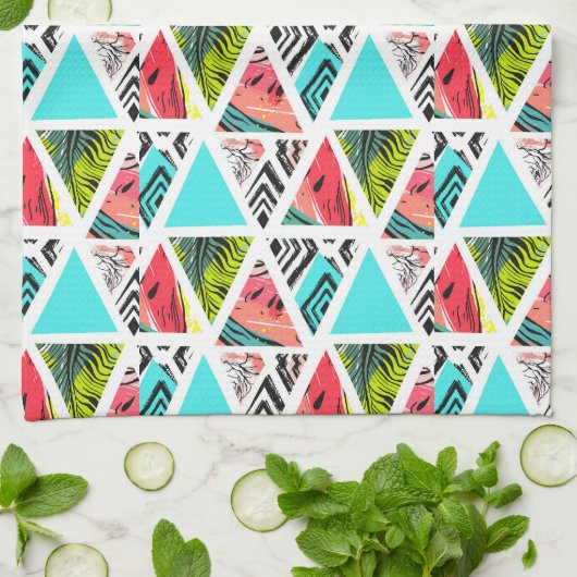Kleurrijk Abstract tropisch patroon Theedoek (Gevouwen)