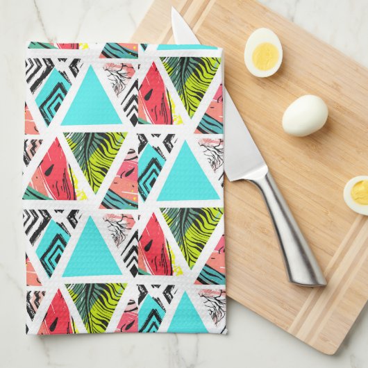 Kleurrijk Abstract tropisch patroon Theedoek (Quarter Fold)