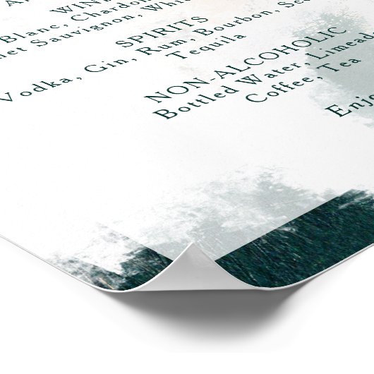 Kleurrijk Abstract Trouw Dranken Menukaart Bord Poster (Hoek)