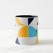 Kleurrijk Abstract Tweekleurige Koffiemok (Center)