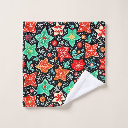 Kleurrijk Abstract Vakantieontwerp Bad Handdoek (Wasdoekje)