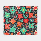 Kleurrijk Abstract Vakantieontwerp Fleece Deken (Voorkant (Horizontaal))