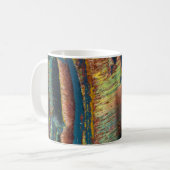 Kleurrijk abstract van een tijgeroog koffiemok (Voorkant links)