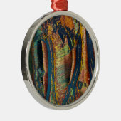 Kleurrijk abstract van een tijgeroog metalen ornament (Rechts)