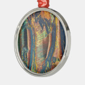 Kleurrijk abstract van een tijgeroog metalen ornament (Links)
