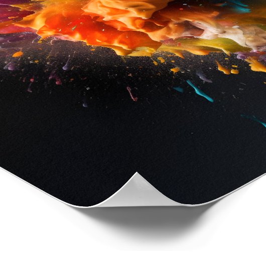 Kleurrijk abstract verfexplosie poster (Hoek)