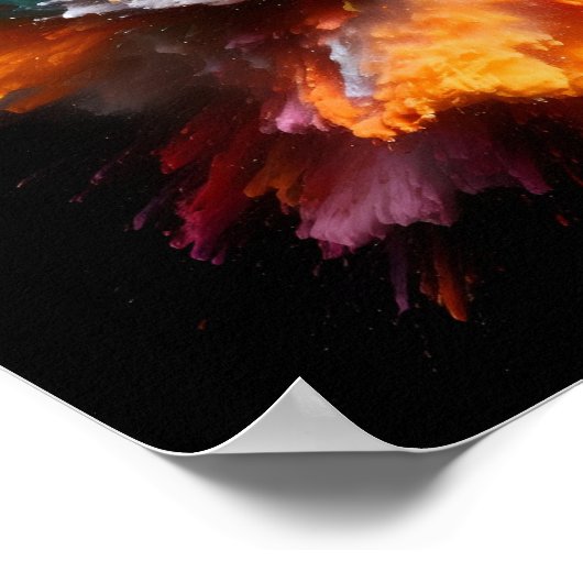 Kleurrijk abstract verfexplosie poster (Hoek)