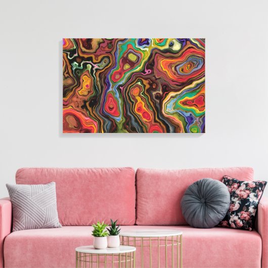 Kleurrijk Abstract Verpakt Canvas 24"x 16" (Insitu (Woonkamer))