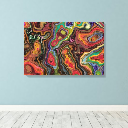 Kleurrijk Abstract Verpakt Canvas 24"x 16" (Insitu (Houten vloer))