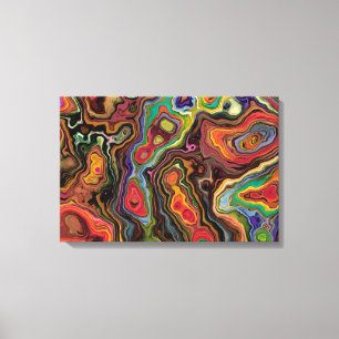 Kleurrijk Abstract Verpakt Canvas 24"x 16" Afdruk