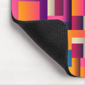 Kleurrijk Abstract vierkant en Shapes Monogram Muismat (Hoek)