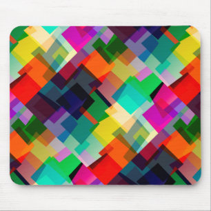 Kleurrijk abstract vierkant patroon muismat