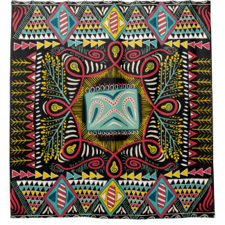 Kleurrijk abstract: vierkant zakontwerp. douchegordijn