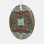 Kleurrijk abstract: vierkant zakontwerp. glas ornament (Voorkant links)