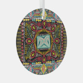 Kleurrijk abstract: vierkant zakontwerp. glas ornament (Voorkant Rechts)