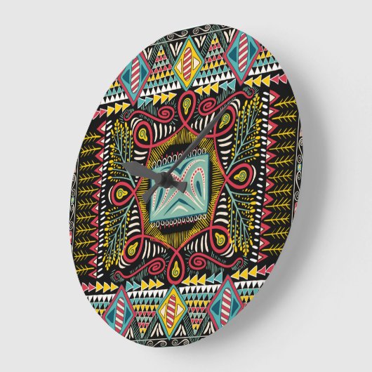 Kleurrijk abstract: vierkant zakontwerp. grote klok (Hoek)