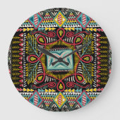 Kleurrijk abstract: vierkant zakontwerp. grote klok (Voorkant)