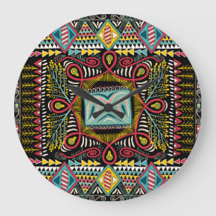 Kleurrijk abstract: vierkant zakontwerp. grote klok