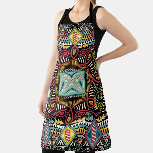 Kleurrijk abstract: vierkant zakontwerp. schort (Insitu)