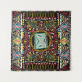 Kleurrijk abstract: vierkant zakontwerp. wandkleed (Voorkant (horizontaal))