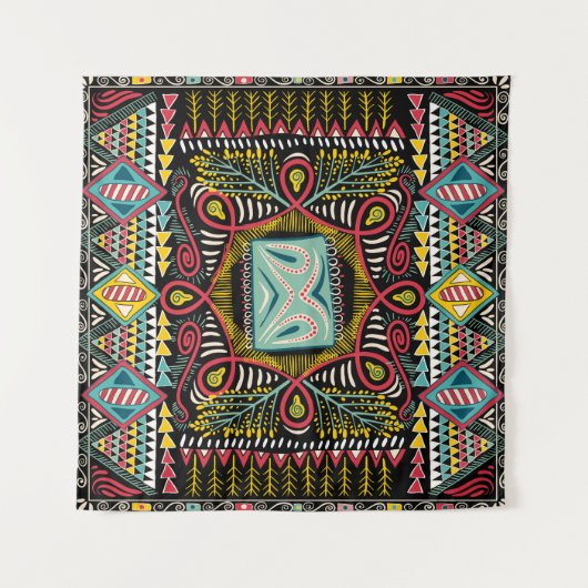 Kleurrijk abstract: vierkant zakontwerp. wandkleed (Voorkant (horizontaal))