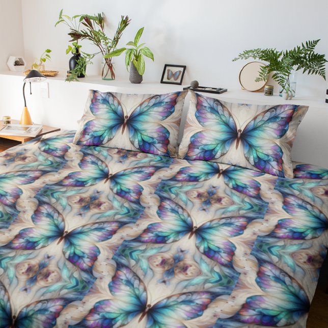 Kleurrijk abstract vlinderontwerp accent kussen (Creator heeft geüpload)