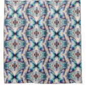 Kleurrijk abstract vlinderontwerp douchegordijn (Voorkant)