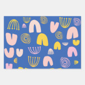 Kleurrijk Abstract vormen Collage-ontwerp in blauw Inpakpapier Vel (Voorkant 2)