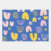 Kleurrijk Abstract vormen Collage-ontwerp in blauw Inpakpapier Vel (Voorkant)