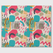 Kleurrijk abstract vormgrijppatroon cadeaupapier (Vlak)