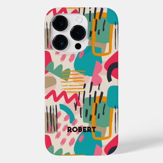 Kleurrijk abstract vormgrijppatroon Case-Mate iPhone case (Achterkant)