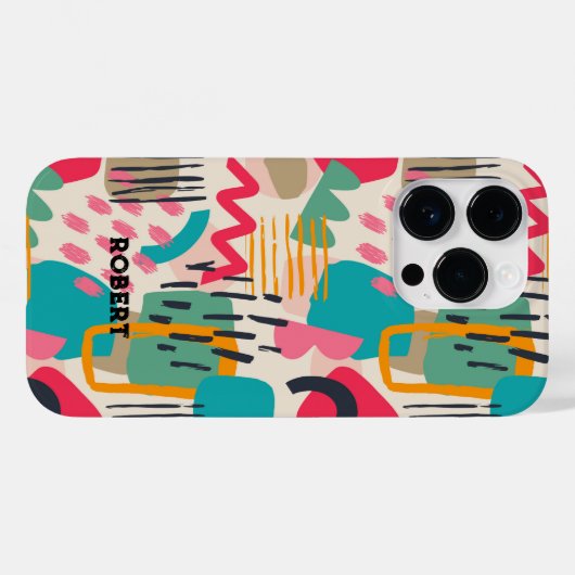 Kleurrijk abstract vormgrijppatroon Case-Mate iPhone case (Achterkant (horizontaal))