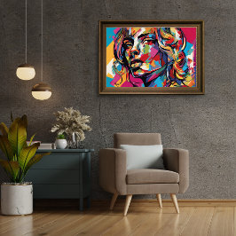 Kleurrijk Abstract Vrouw Pop Art Ontwerp Poster