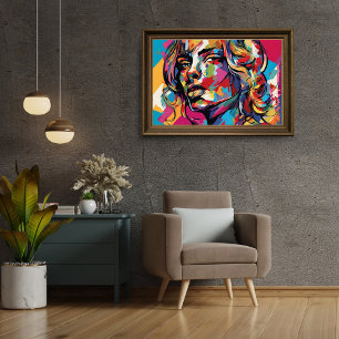 Kleurrijk Abstract Vrouw Pop Art Ontwerp Poster