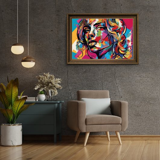Kleurrijk Abstract Vrouw Pop Art Ontwerp Poster