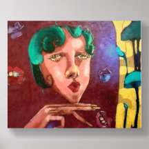 Kleurrijk Abstract vrouwenportret - olieverfschild