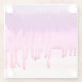 Kleurrijk Abstract Waterverf Roze Magenta-ontwerp Glazen Onderzetter (Achterkant)