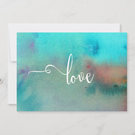 Kleurrijk Abstract Waterverf Uitgebreid Script Save The Date (Achterkant)