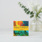 Kleurrijk Abstract Waterverf Visitekaartje (Staand voorkant)