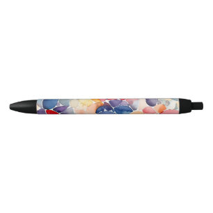Kleurrijk Abstract Waterverfpatroon  Zwarte Inkt Pen
