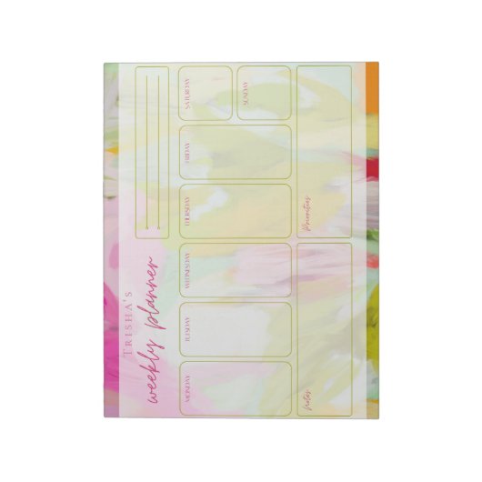  Kleurrijk Abstract Weekly Planner Notitieblok (Linkerzijde)