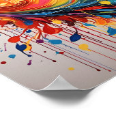 Kleurrijk abstract wervelend geschilderd hart poster (Hoek)