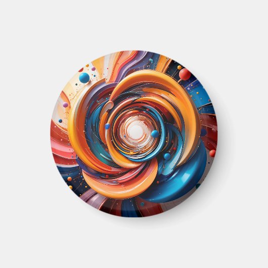 Kleurrijk Abstract Wervelend Ontwerp Magneet (Voorkant)