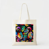 Kleurrijk Abstract wervelingen en cirkelenontwerp Tote Bag (Voorkant)