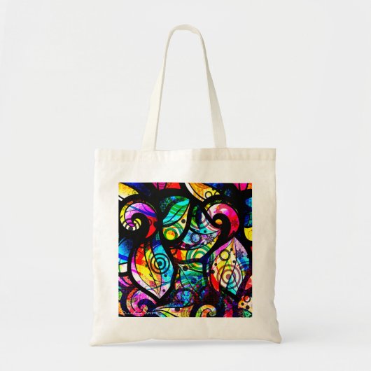 Kleurrijk Abstract wervelingen en cirkelenontwerp Tote Bag (Voorkant)
