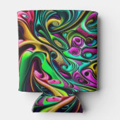 Kleurrijk Abstract wervelingen ontwerp Blikjeskoeler (Achterkant)