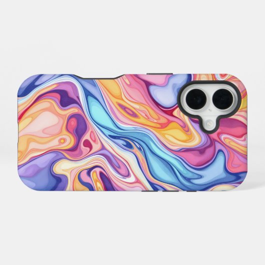 Kleurrijk Abstract wervelvloeistofpatroon iPhone 16 Hoesje (Achterkant horizontaal)